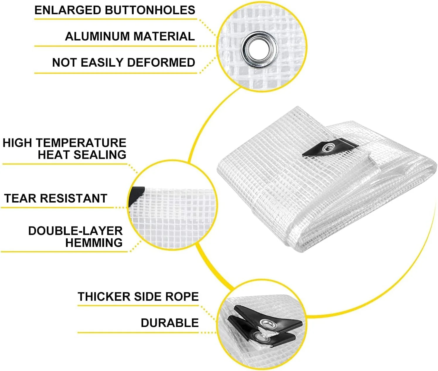 Clear Heavy Duty Waterproof Poly Tarp with Grommets (8 X 10 FT) Z44166