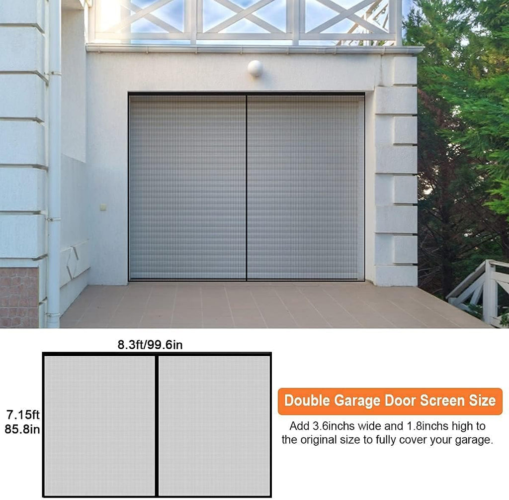 Black Fiberglass Mesh Garage Door Screen L40565