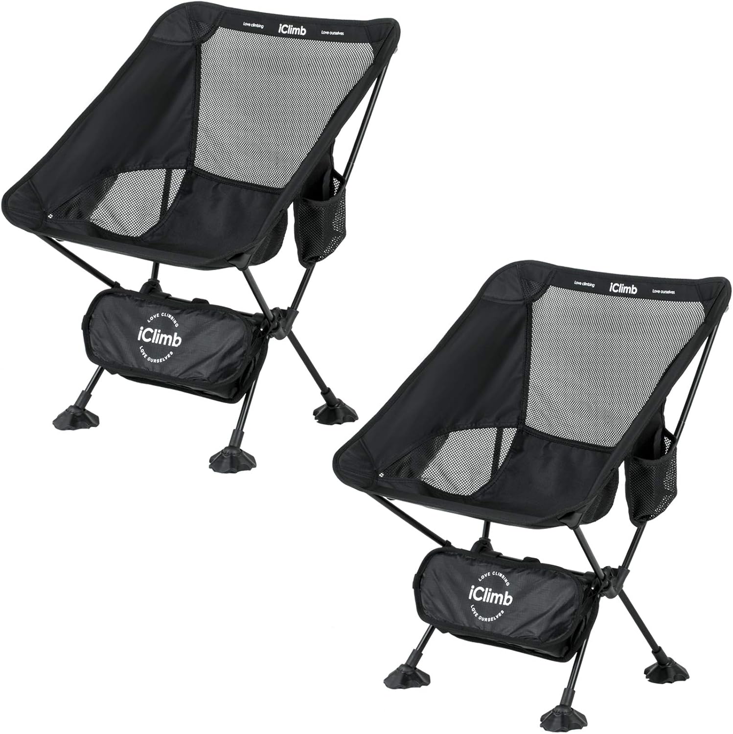 2PC Ultralight Compact Camping Folding Beach Chair with Anti-Sinking Large Feet Q289051