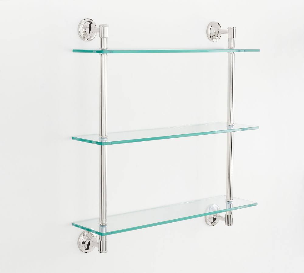 Polished Nickel Triple Glass Shelf O9859