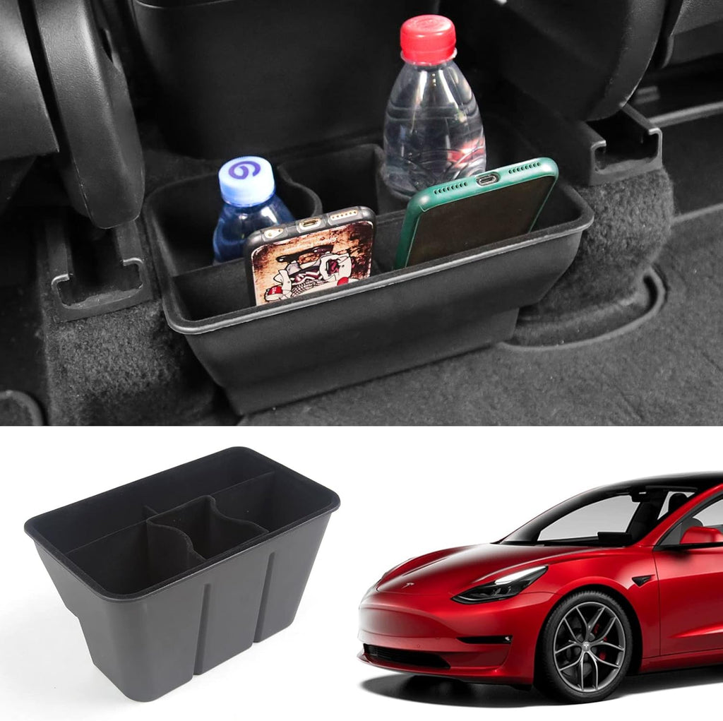 Storage Organizer Tray Under Seat Storage Boxes Rear Middle ABS Flocking Box Set of 3 A768513