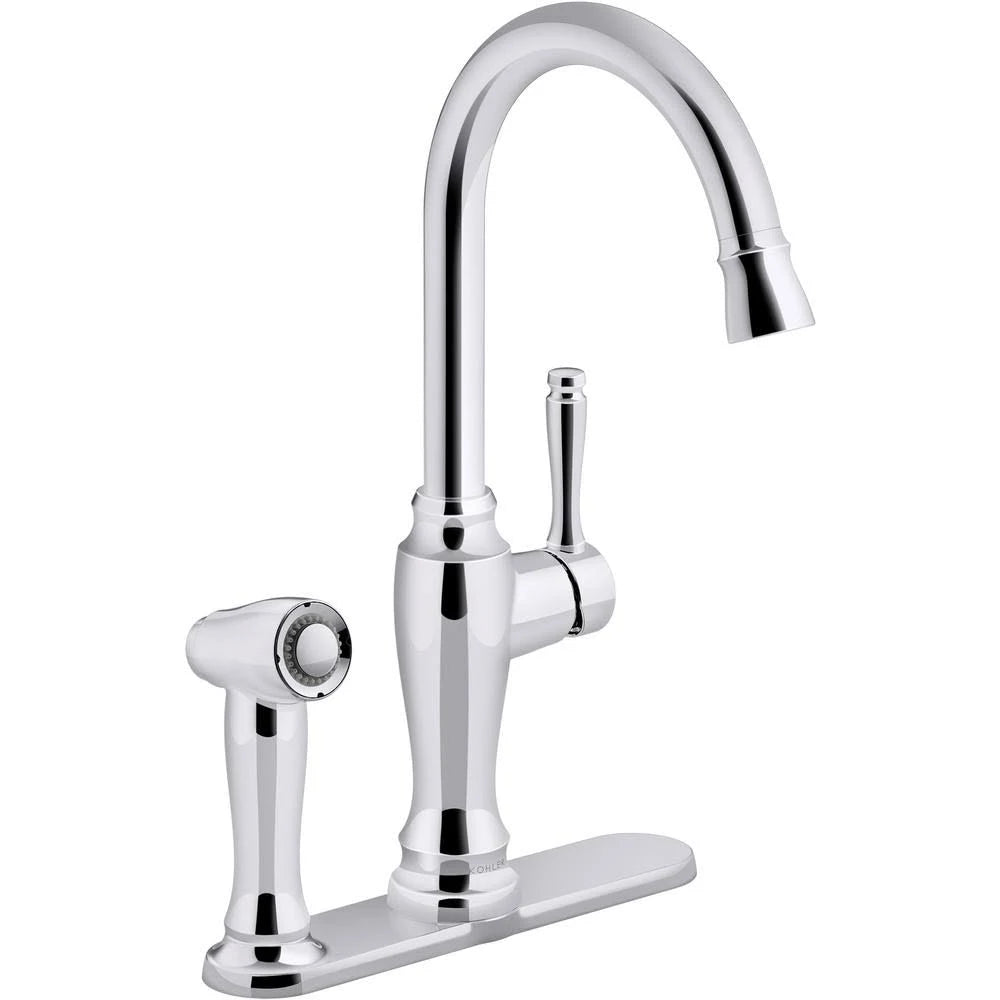 Single-Handle Kitchen Faucet with Sidespray T931374