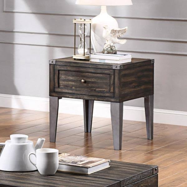 Gray and Dark Oak End Table H49935