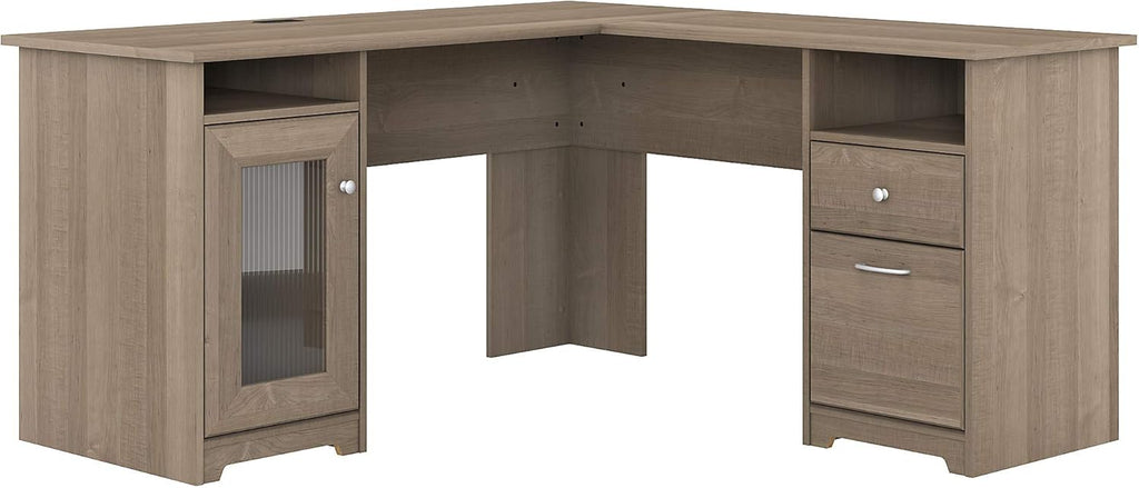 Heather Gray L Shaped Computer Desk T42305