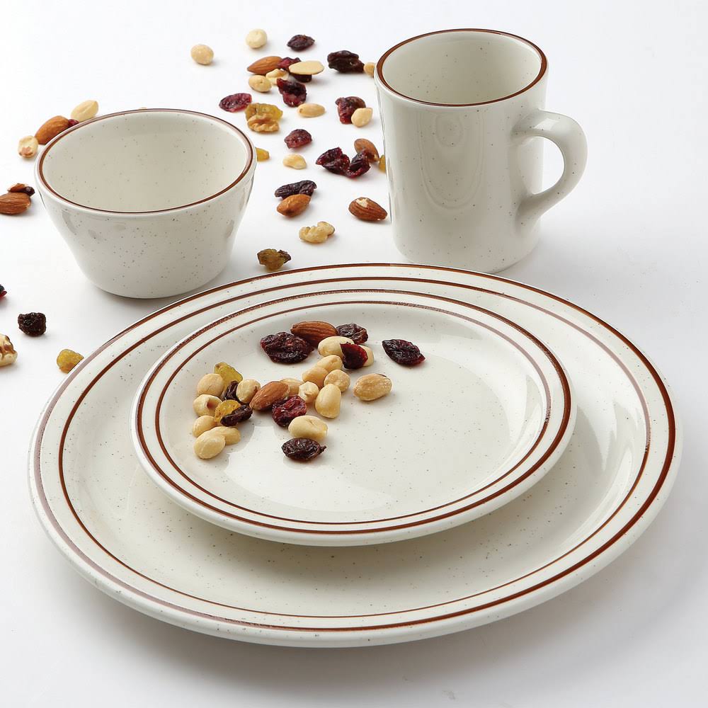 White with Brown Speckle 9 in. Plate S1336