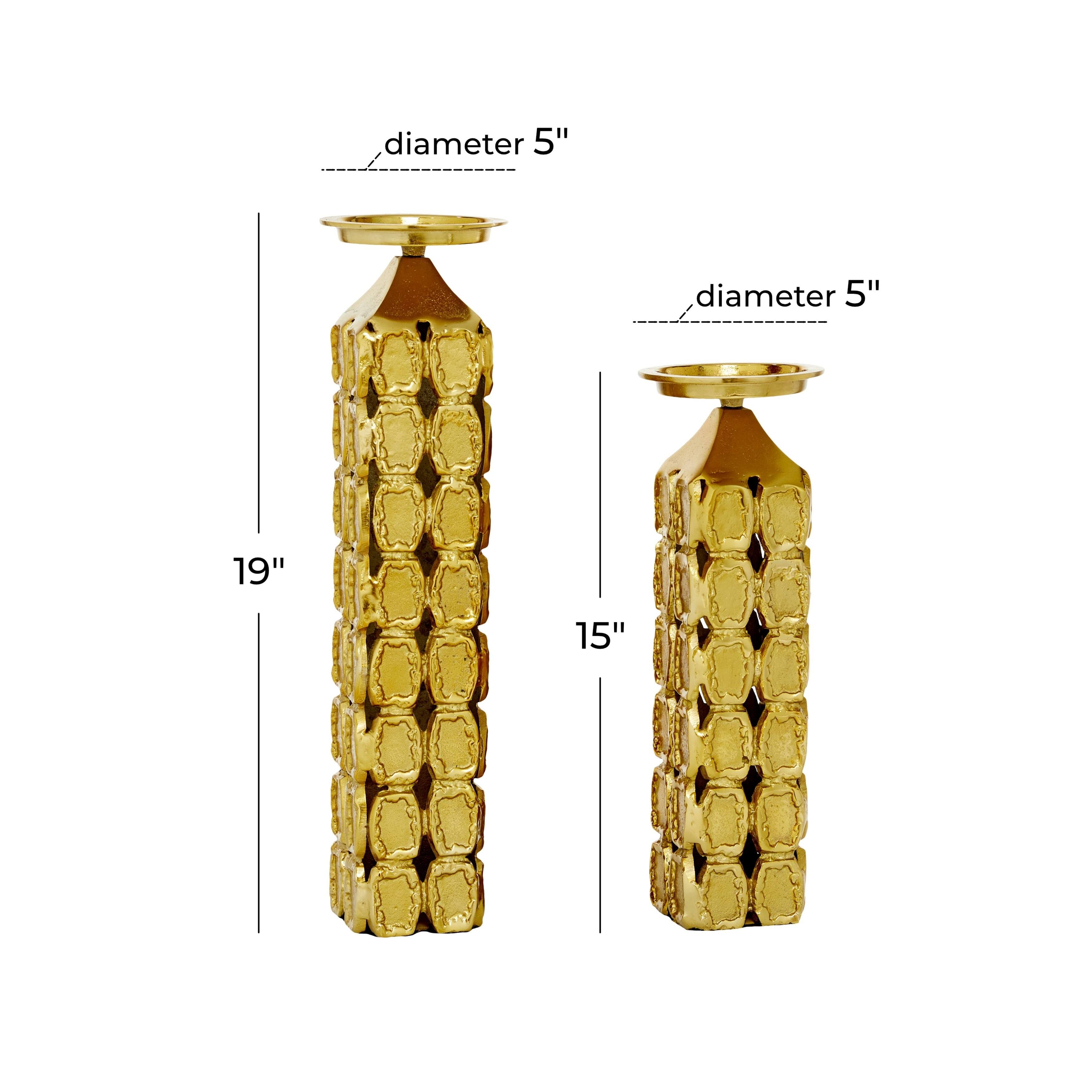 Gold Aluminum Candle Holder 19 R305306