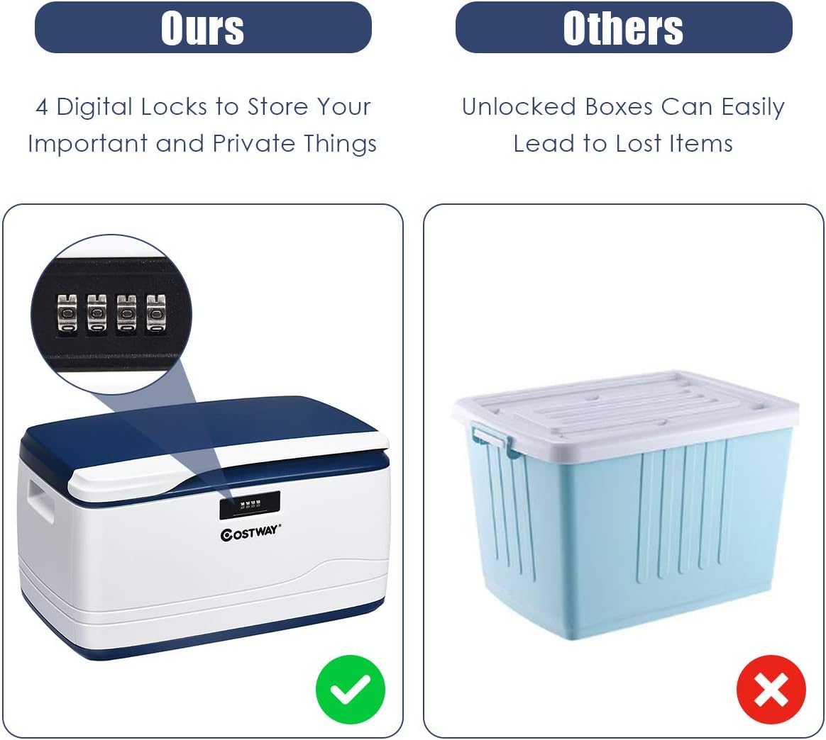 Large Locking Storage Container Box with Lid, 8-Gallon, Pack of 2 P1373