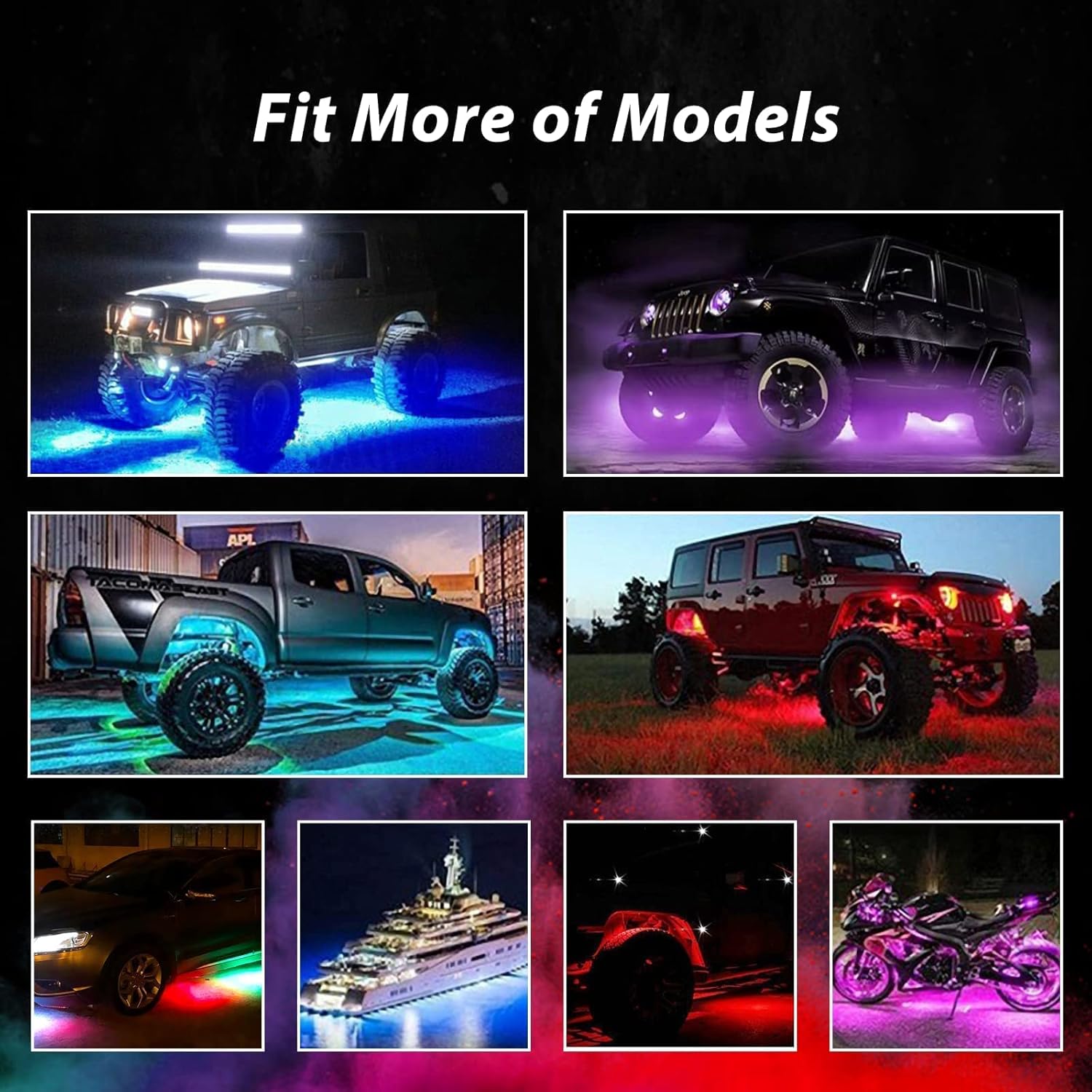 20 Pods Waterproof RGB LED Rock Lights for Car P3451