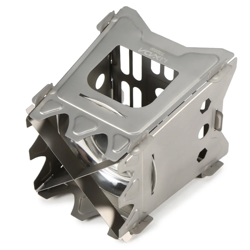 Ultralight Titanium Folding Camp Cooking Stove with Tray E410