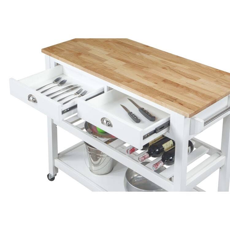 Butcher Block Top Kitchen Cart A93406