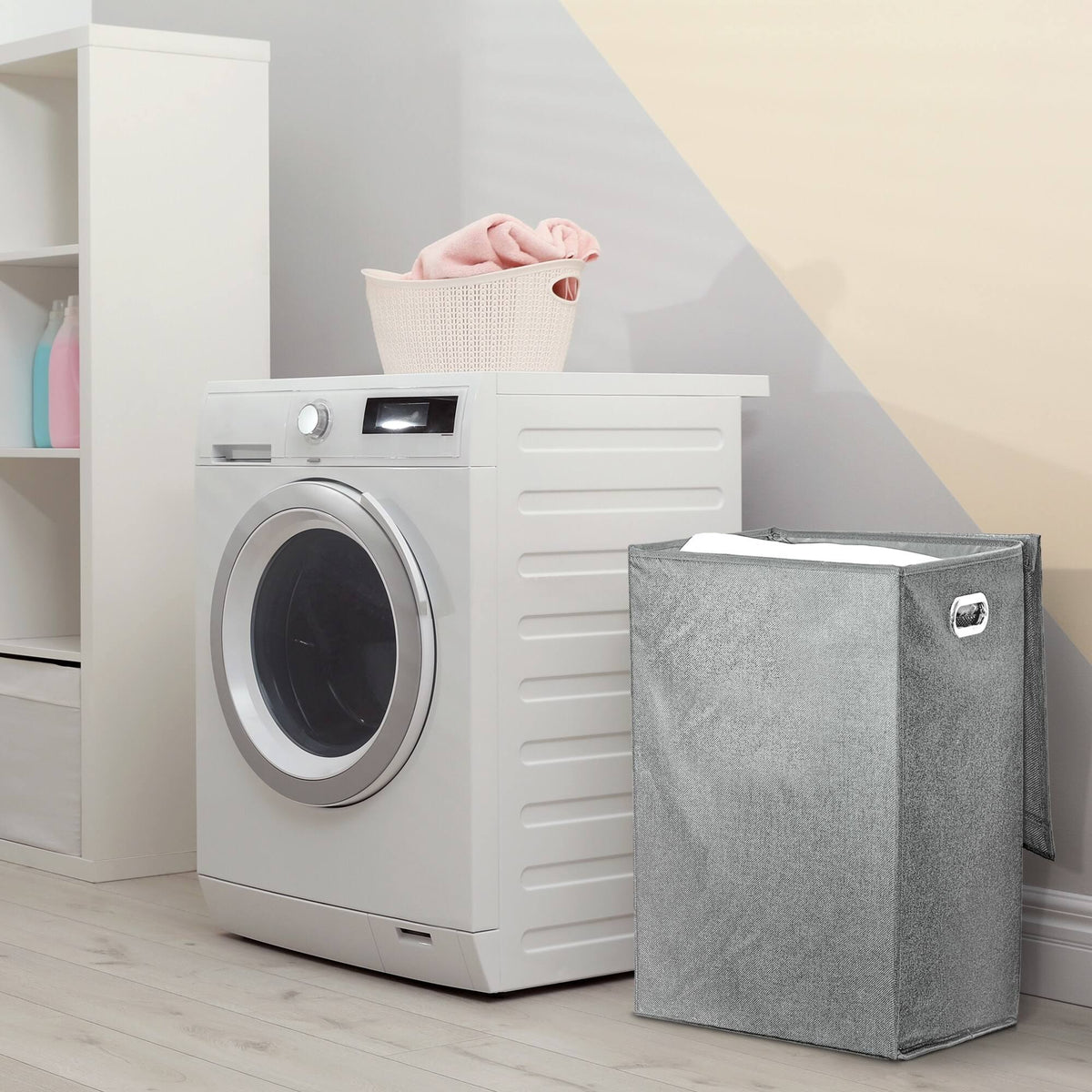 Grey Collapsible Laundry Hamper P198