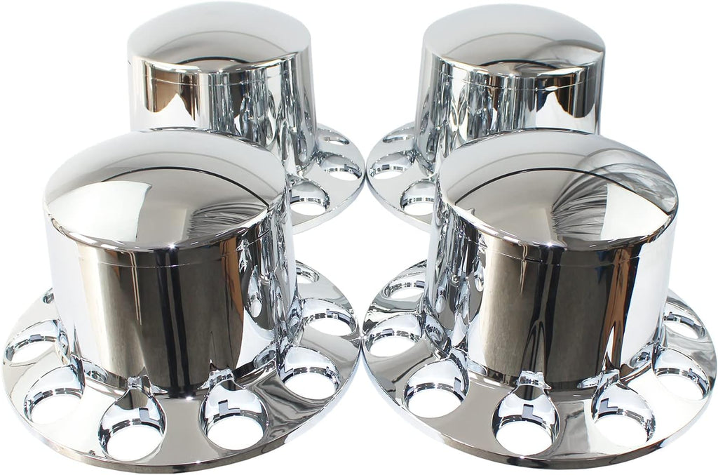 Chrome ABS 33 mm Thread-On Dome Axle Cover Combo Kit with Removable Hub Caps and Lug Nut Covers G875388