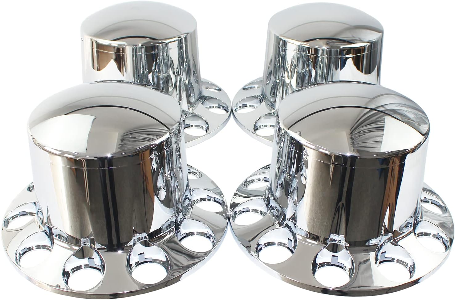 Chrome ABS 33 mm Thread-On Dome Axle Cover Combo Kit with Removable Hub Caps and Lug Nut Covers G875388
