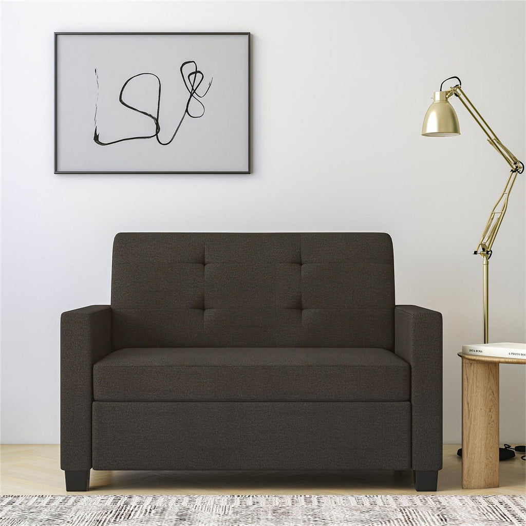 Gray Linen Loveseat Sleeper Sofa Q7661
