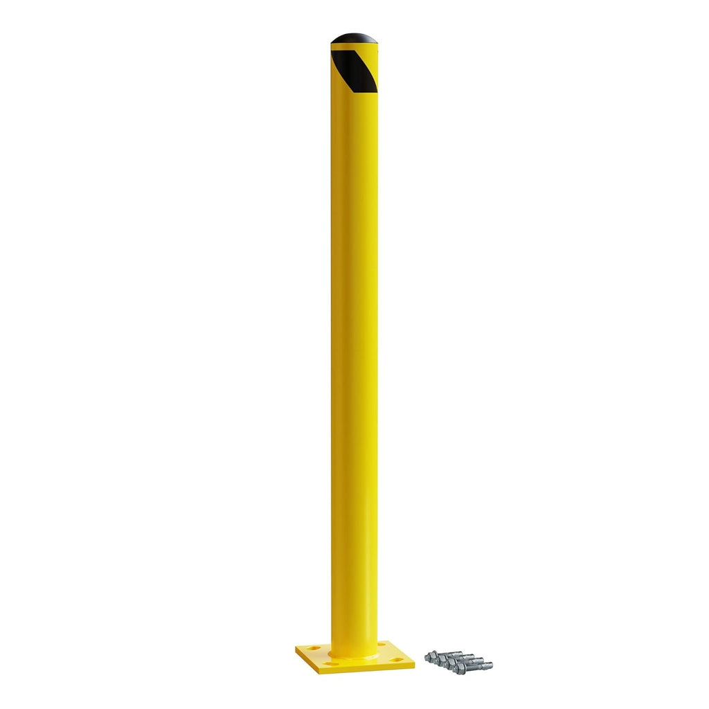 Yellow Powder Coated Steel Bollards, 36in x 4.5in S720025