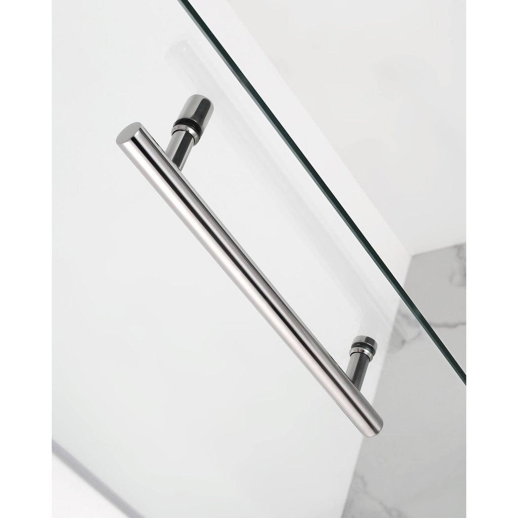 72x22 High x 35x22 Wide Frameless Shower Door Stainless Steel J61775