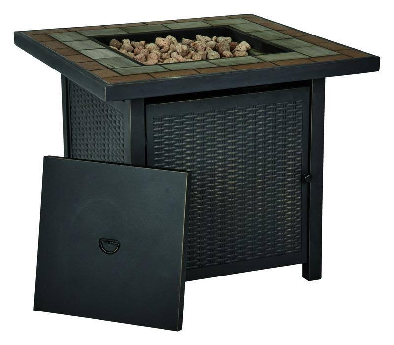Square Steel Propane Fire Pit A833856