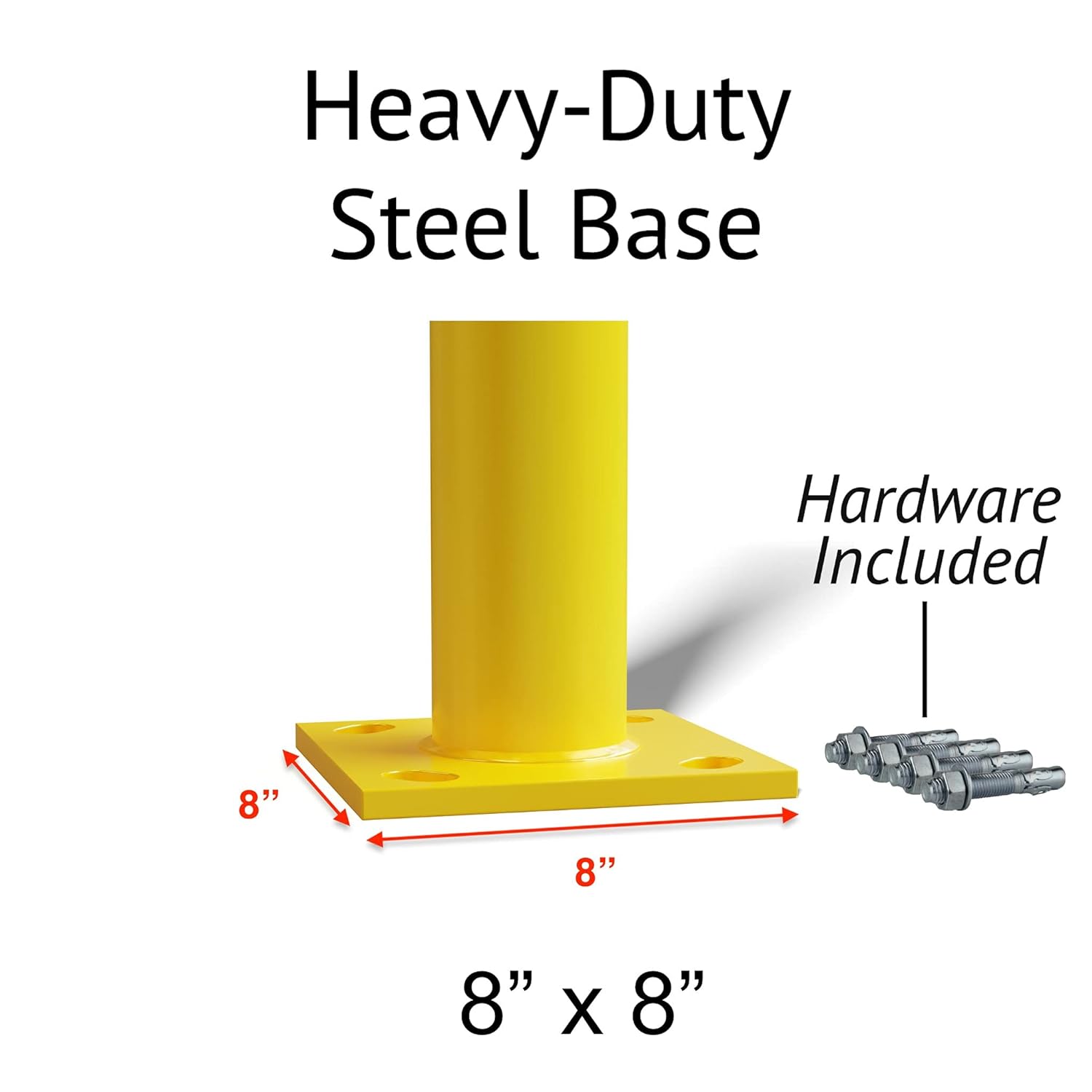 Yellow Powder Coated Steel Bollards, 36in x 4.5in S720025