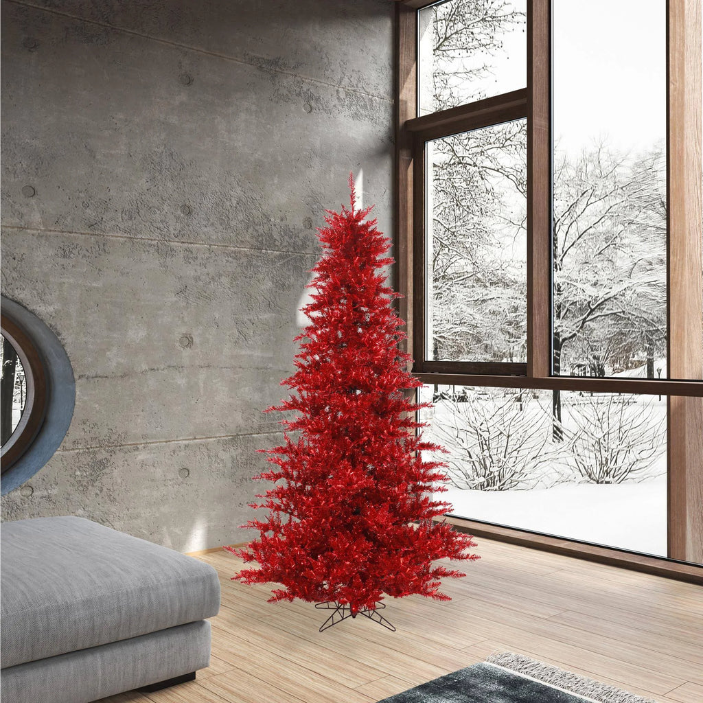 6.5 ft Tinsel Red Fir Tree Y3314