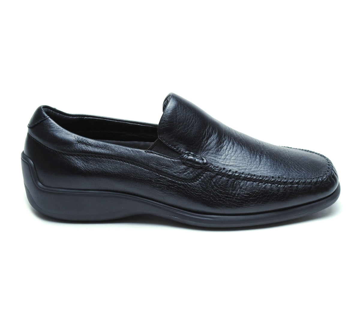 Black Waxed Leather Shoes B2715