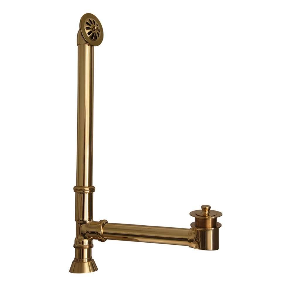 Polished Brass Extended Tub Waste and Overflow Y674
