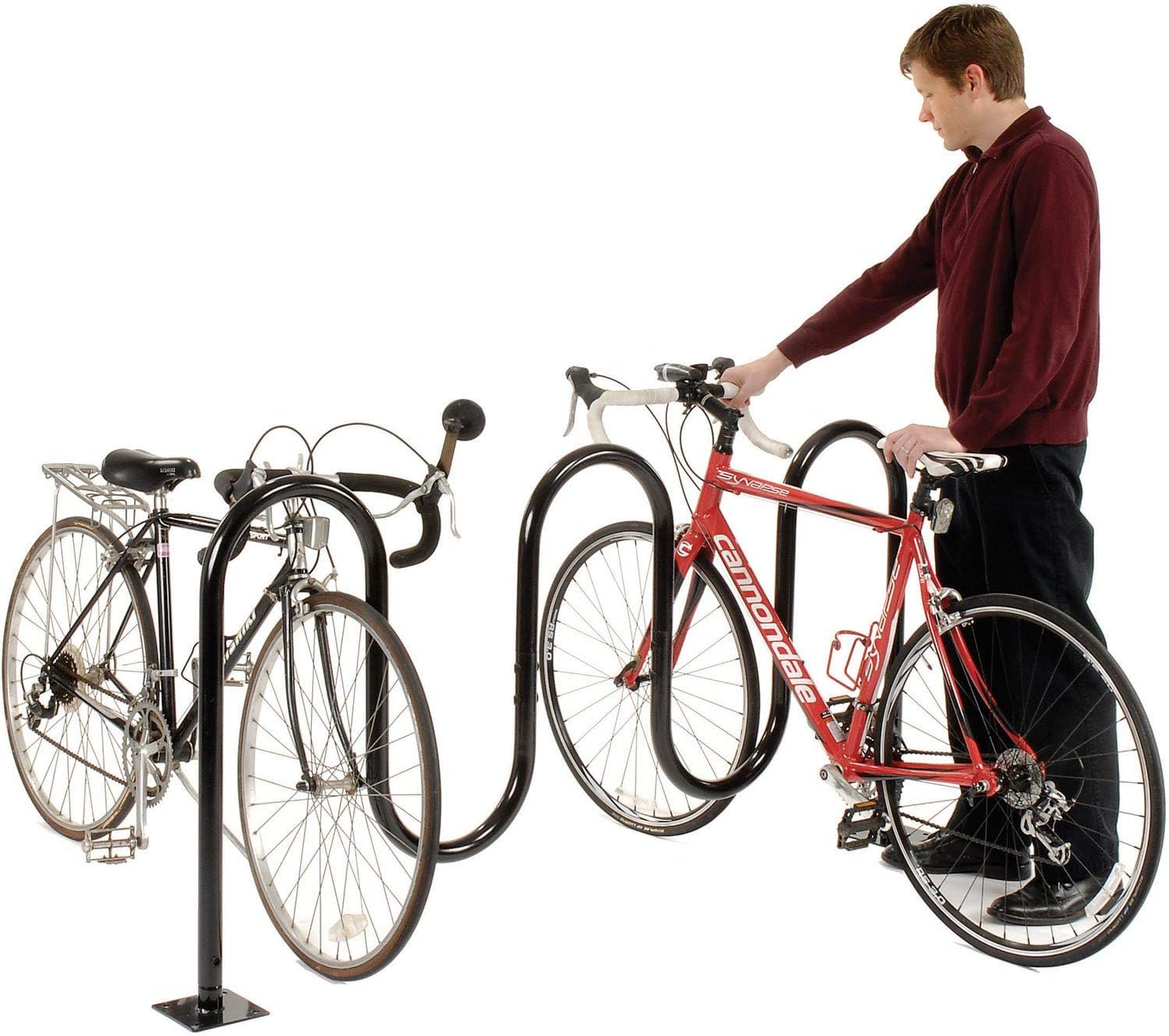 68L Black Flange Mount Bike Rack, 7-Bike Capacity L685