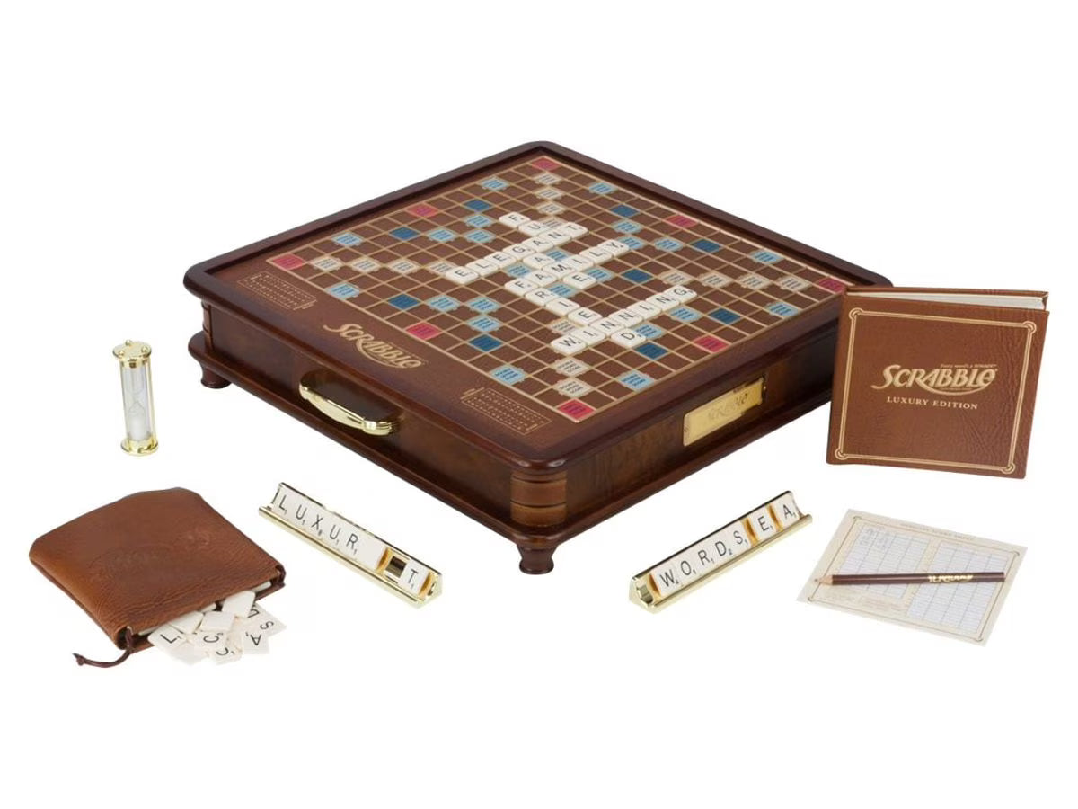 Scrabble Luxury Edition with Rotating Wooden Game Board C876