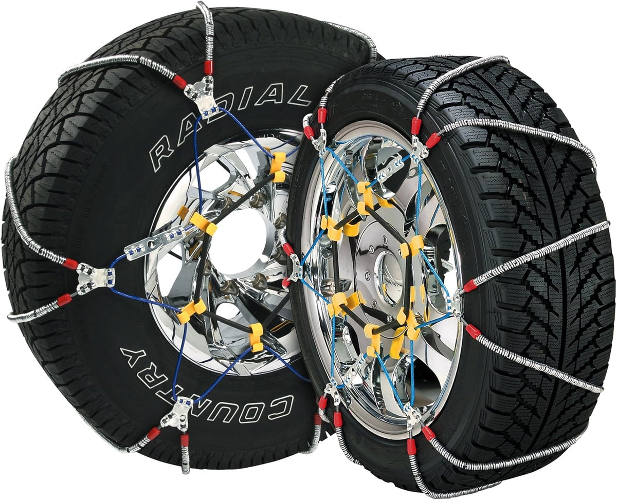 Set of 2 Silver Cable Tire Chain for Passenger Cars, Pickups, and SUVs P569562