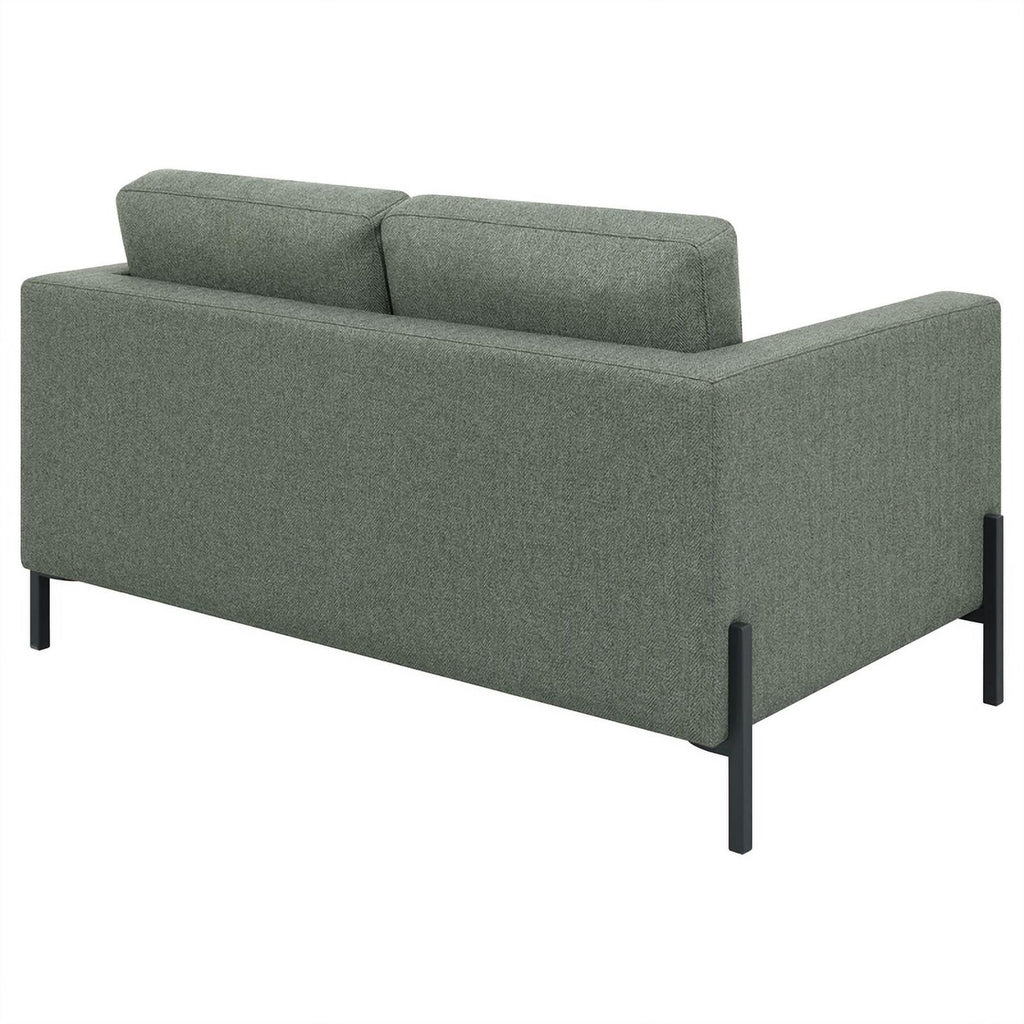 Sage Upholstered Fabric Loveseat with Track Arms S440
