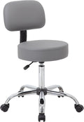 Grey Adjustable Drafting Stool with Back U401
