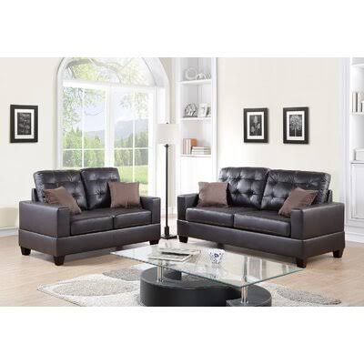 2 Piece Faux Leather Living Room Set V722597