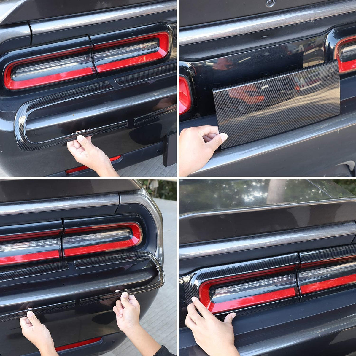 Carbon Fiber Grain Taillight Cover Trim Accessories A67593