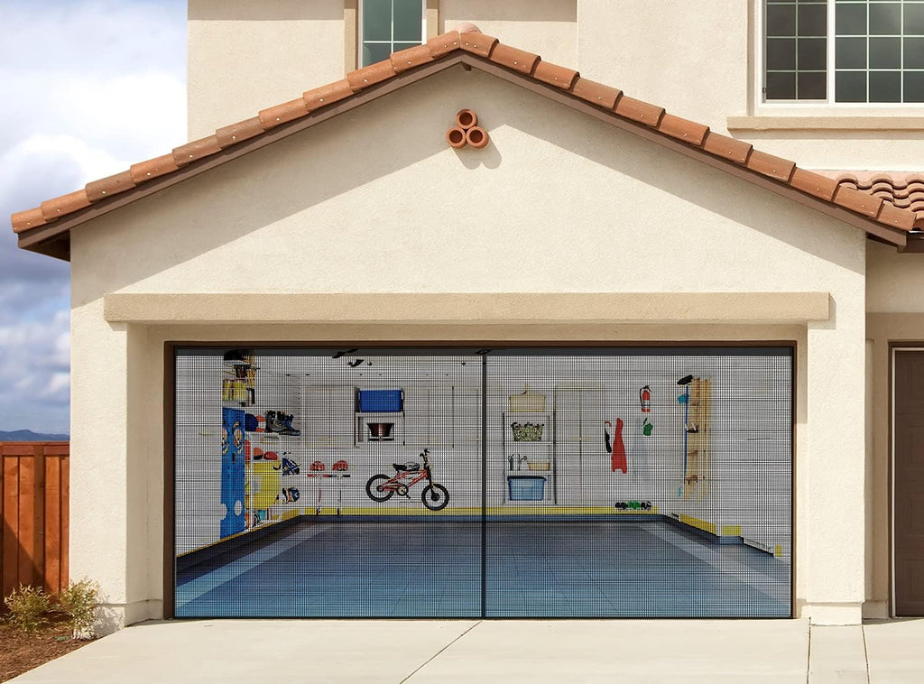 Black Fiberglass Mesh Garage Door Screen L40565