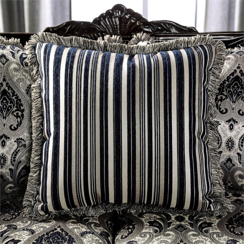 Chenille Upholstered Loveseat with Pillows in Silver L233