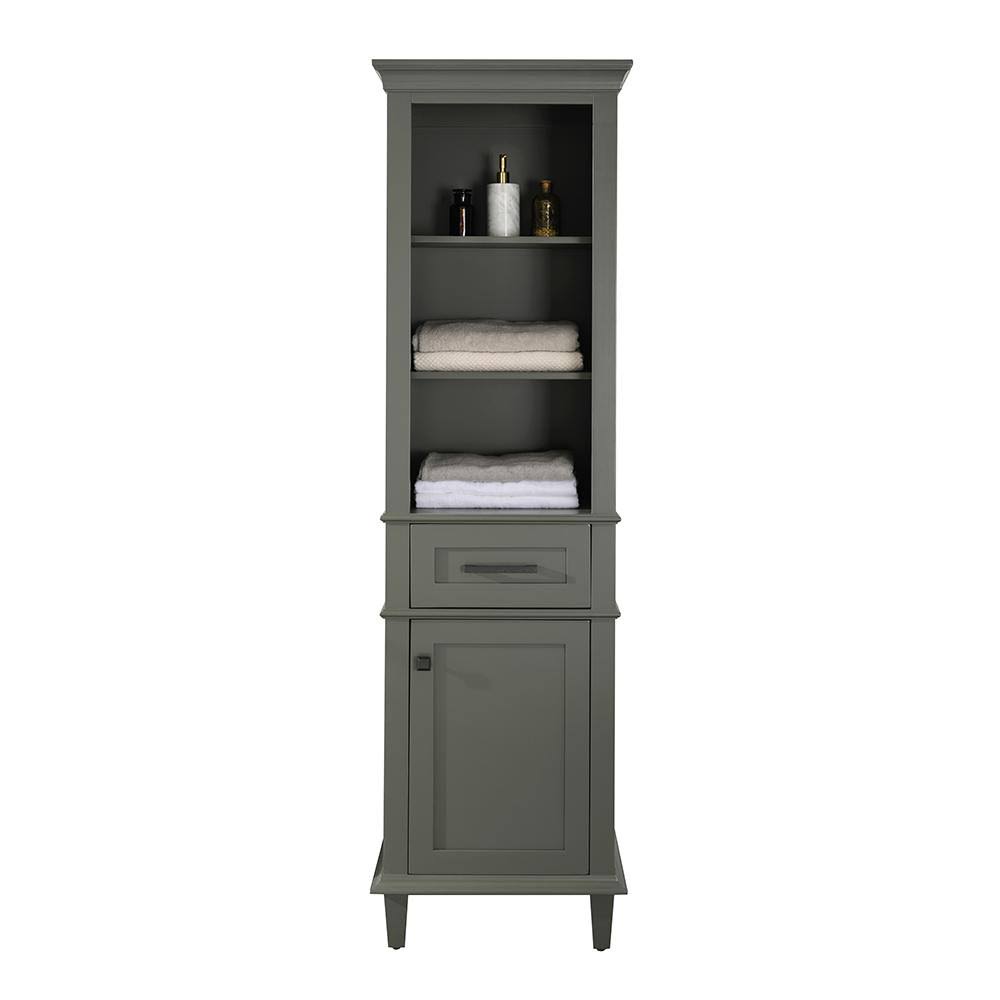 Pewter Green Linen Cabinet U7403