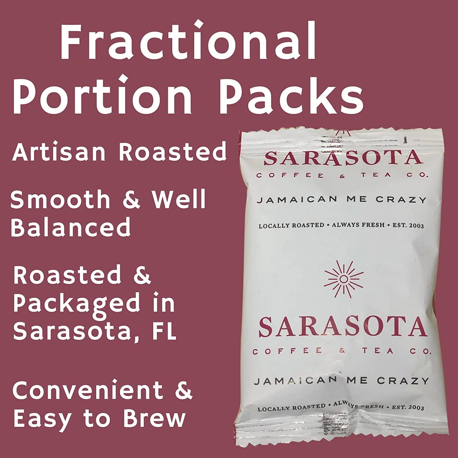 Jamaican Me Crazy Ground Coffee Packets, Medium Roast, Pack of 36 Z5566