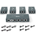 1x4 HDMI Extender Splitter Over Cat5e/Cat6/Cat7 Ethernet Cable Up to 50m/165ft, 1080P@60Hz 3D, 1 in 4 Out I891