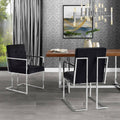 Black Velvet Button Tufted Dining Chair Set of 2 U20723