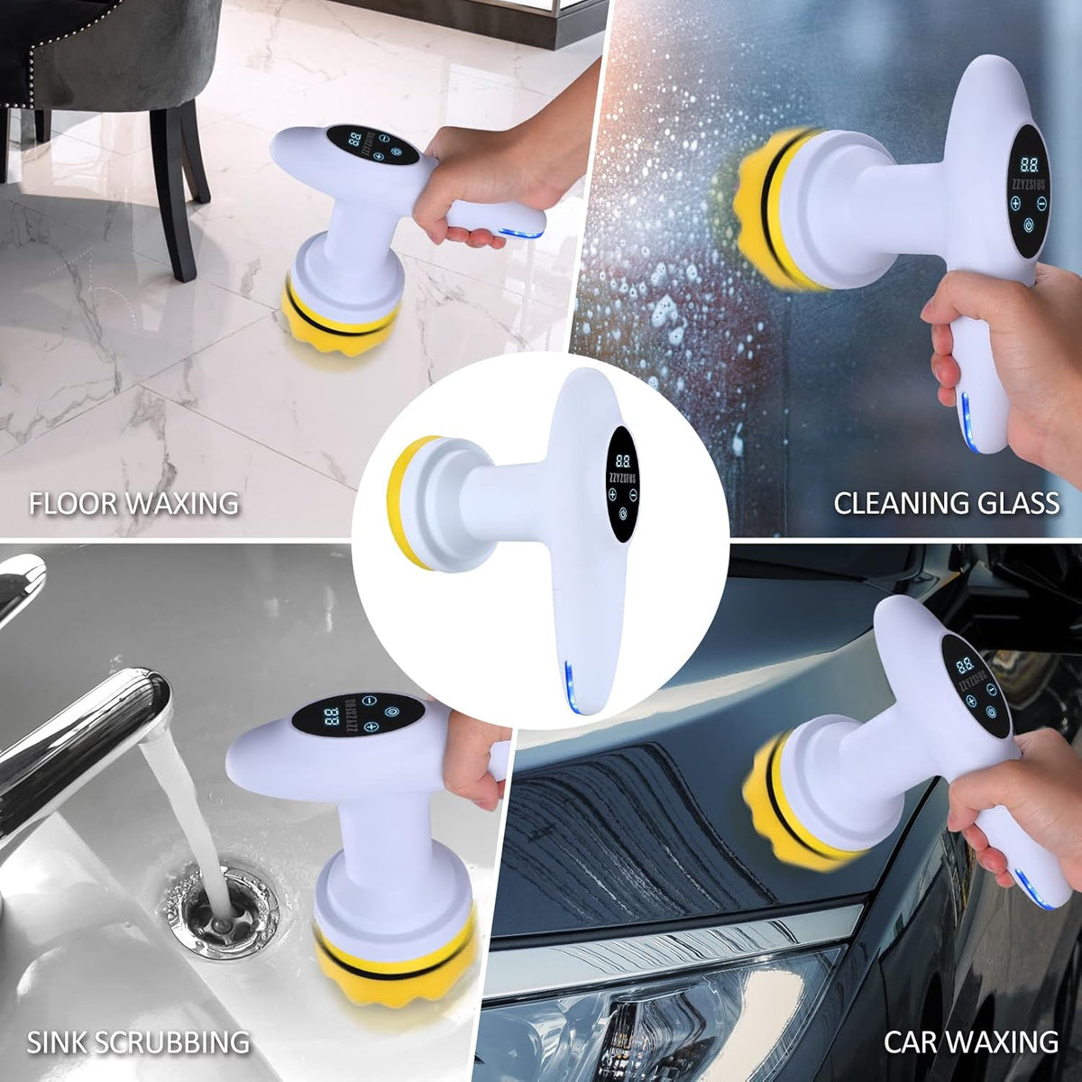 12V 4'' Cordless Car Buffer Polisher Kit with 6 Variable Speeds T63864