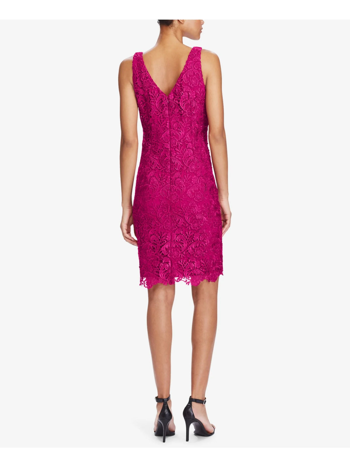 Pink Lace A-line Dress V7728