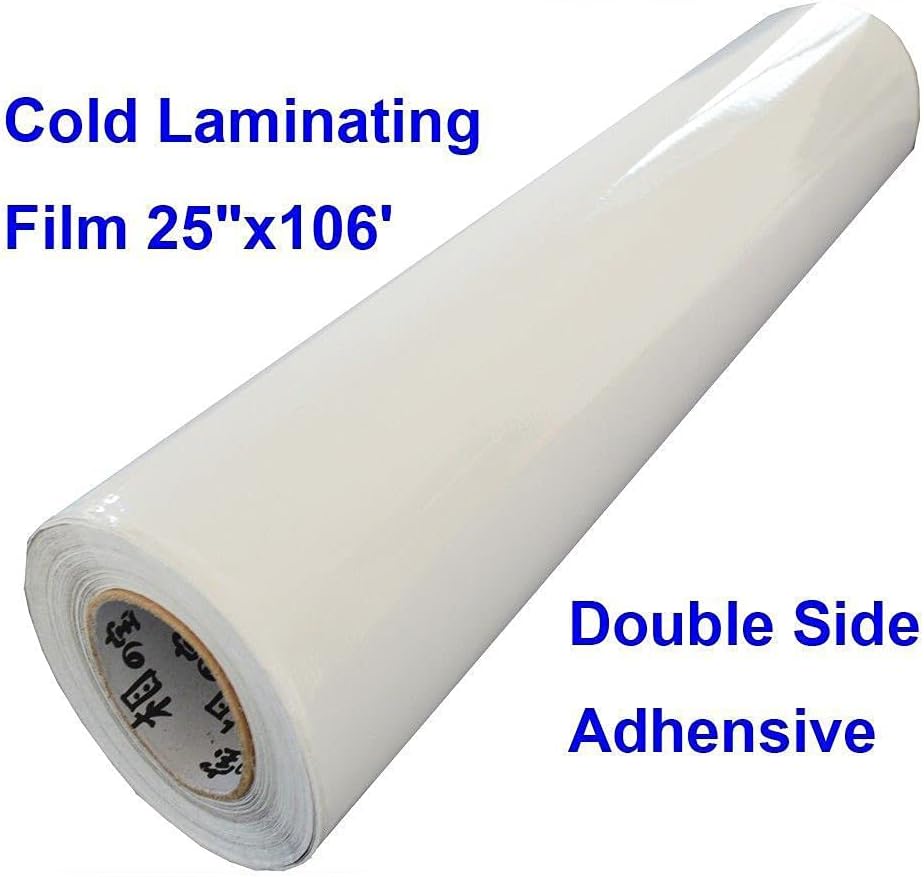Double Sided Adhensive Pressure Sensitive Laminating Mount Film 25"x106' Roll I8295