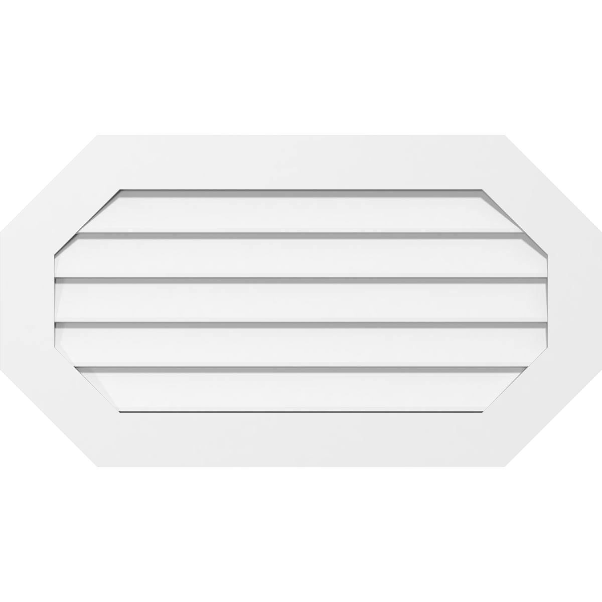 PVC Horizontal Elongated Octagon Gable Vent D589230