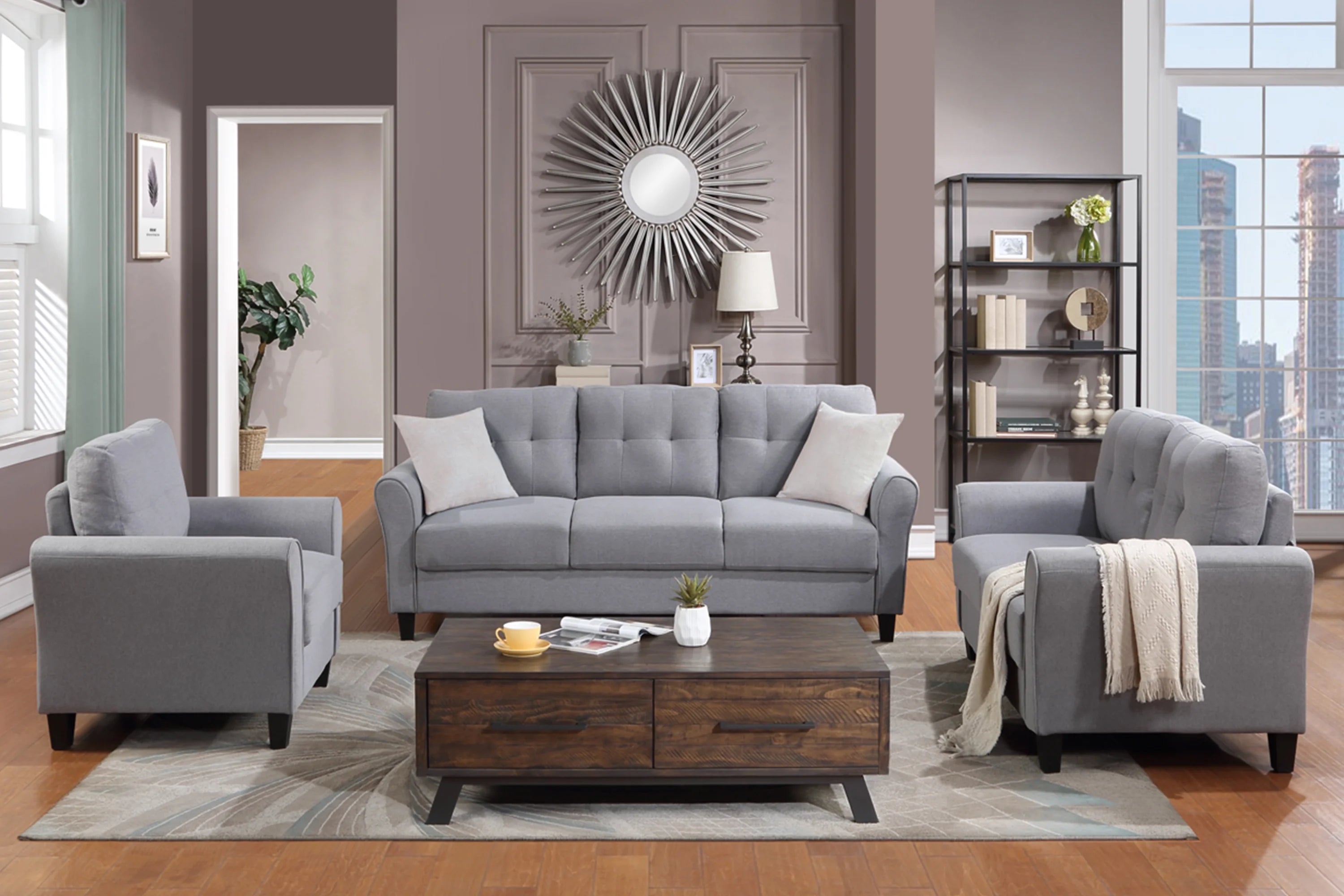 Linen Upholstered Sofa Set (1+2+3 Seat) K453