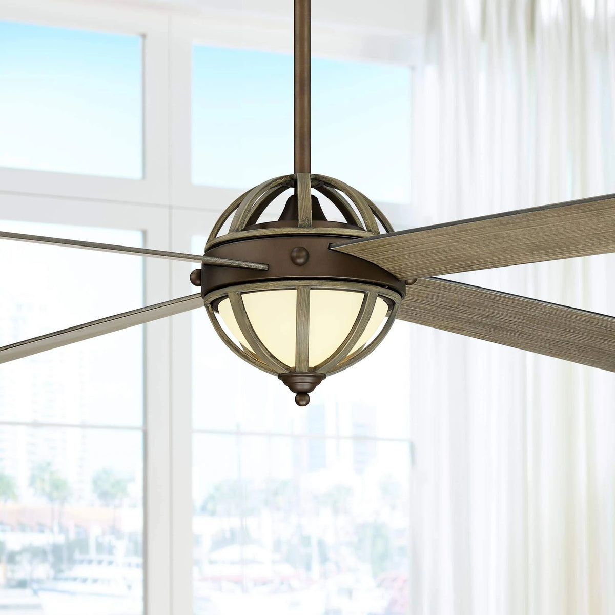 Oil Rubbed Bronze Wood LED Ceiling Fan H364882