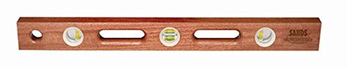 Mahogany Carpenter Level with 45-Degree Vial, 4 Vials, 24-inch H4544
