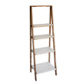 White/Brown Wood/Metal Ladder Shelf H7767