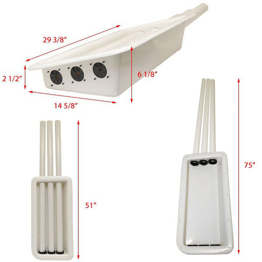 75 x 14 5/8 x 6 1/8 Inch White Boat Rod Holder Box N4170