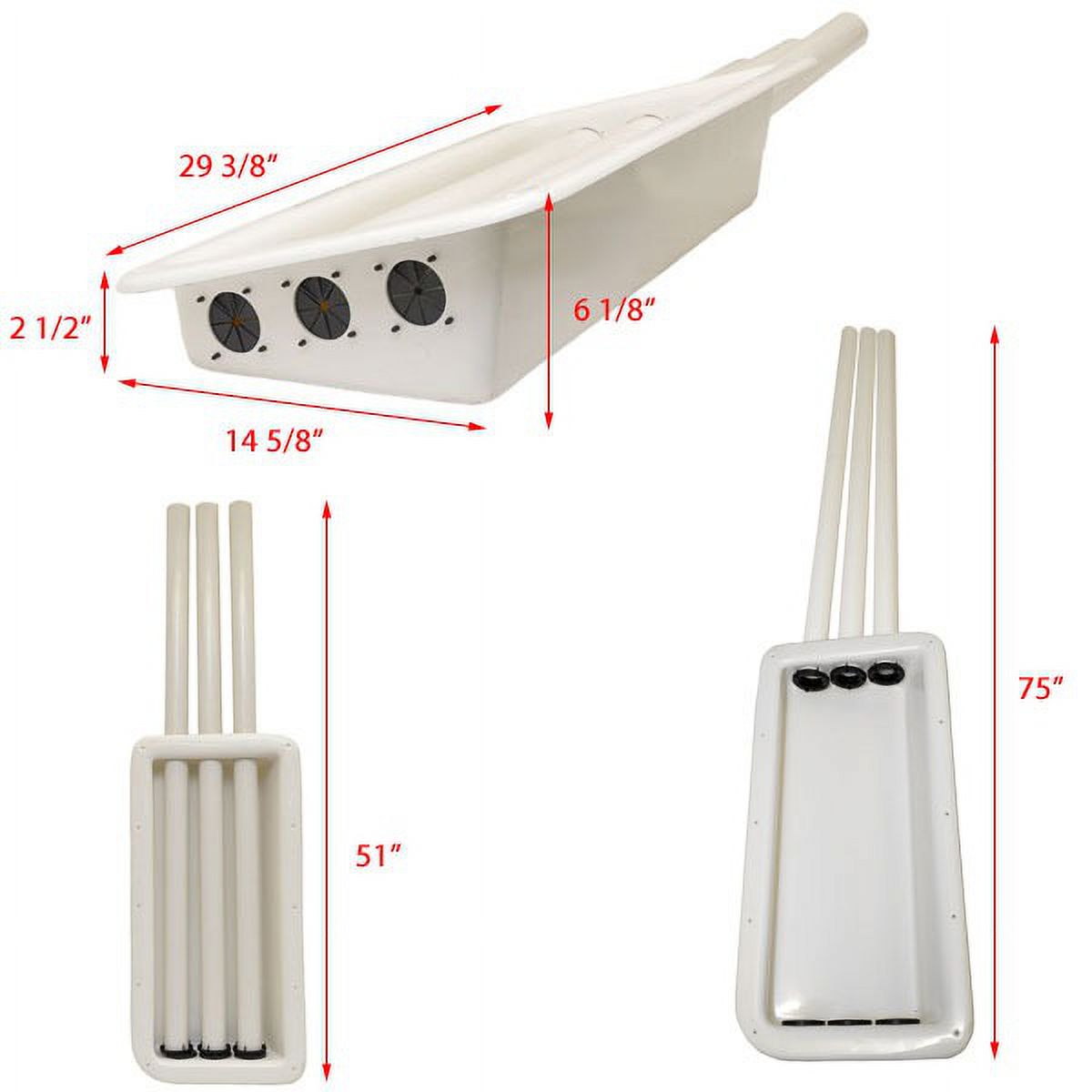 75 x 14 5/8 x 6 1/8 Inch White Boat Rod Holder Box N4170