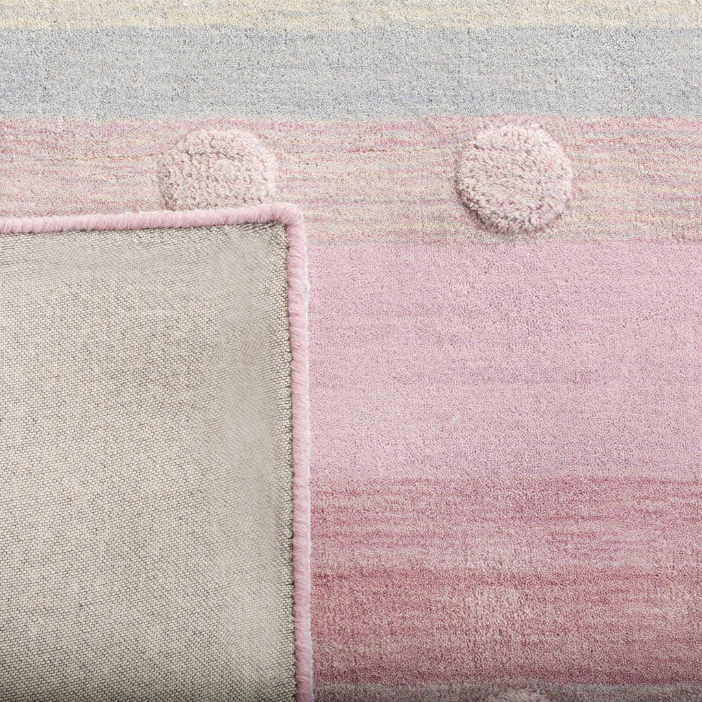 Light Blue / Pink Square Kids Rug T294977