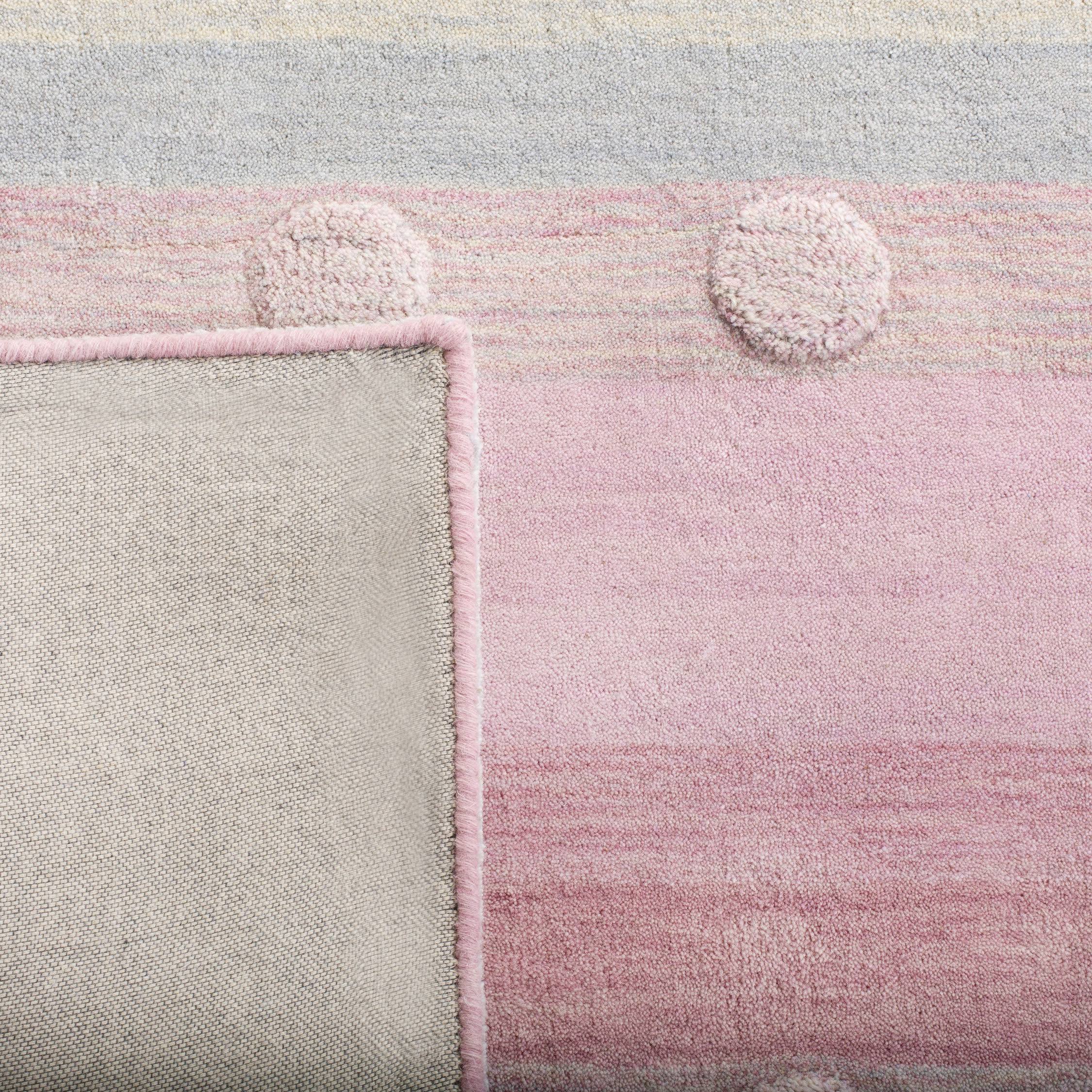 Light Blue / Pink Square Kids Rug T294977